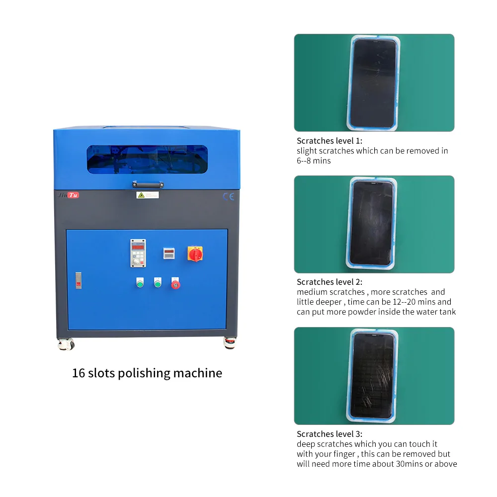 Jiutu 16 Slots Newest Phone Screen Polishing Machine 220V LCD Screen Repair For Scratches Removal