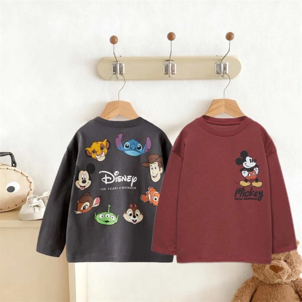 الكرتون تي شيرت أزياء عارضة الملابس ربيع الخريف ارتداء الفتيان والفتيات طويلة الأكمام جديد طفل Crewneck قمم الطباعة تيز #1