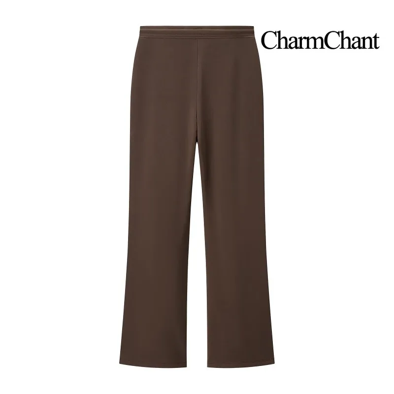 Pantaloni svasati a vita media CharmChant da donna Primavera Autunno 2026 Pantaloni da jogging sportivi comodi ed eleganti con coulisse