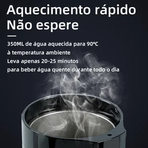 كوب تسخين سيارة كهربائي من الفولاذ المقاوم للصدأ ، غلاية ذكية ، تحكم في درجة الحرارة ، شاشة LCD تعمل باللمس ، كوب قهوة للسفر ، سخان ، 12 فولت ، 24 فولت أفضل 8 ماكينة صنع قهوة للسيارة 12 فولت - رقم 4