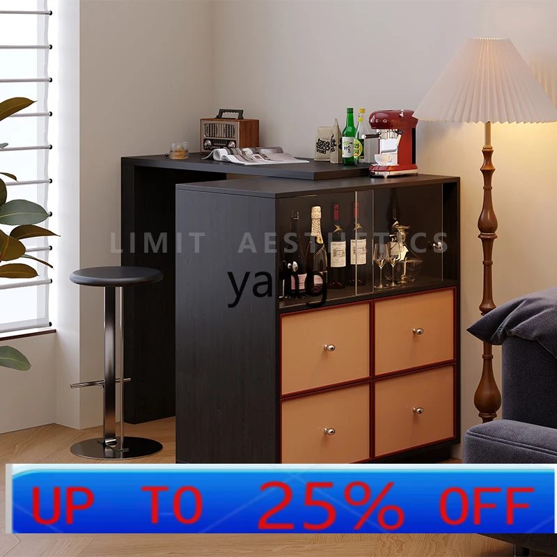 

LMM telescopic bar table household mobile dining table integrated living room partition coffee cabinet