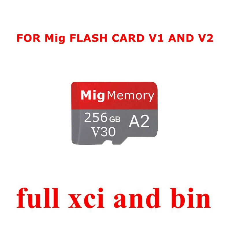 MIG SD Card, Complete XCI and BIN Files, Emoticon Receive Goods and insert Your MIG For Use, 128G 256G MIG SD Cards