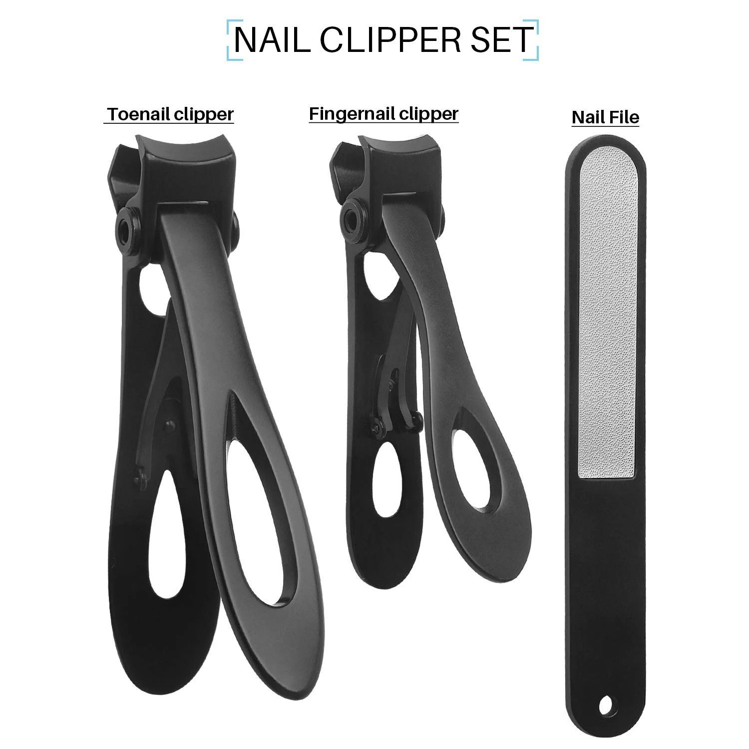 AT03 Top 4-delige vingernagel- en teennagelknipper Set Brede tang Geschikt voor dikke nagels Grote en kleine scherpe nagelknipper
