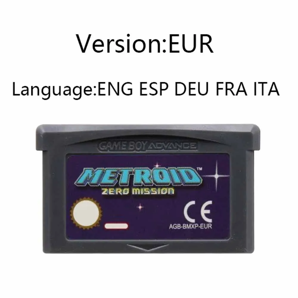 32-bitowa kartridż z grą wideo karta konsoli seria Metroid GBA gra Fusion Zero Mission dla wersji GBA/NDS/USA/EUR