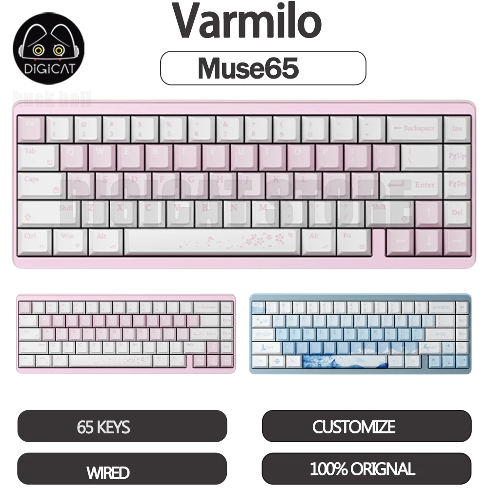 

Клавиатура Varmilo Muse65 с магнитным переключателем, проводная клавиатура под заказ, Игровая клавиатура PBT E-sports Muse 65, Подарочная клавиатура