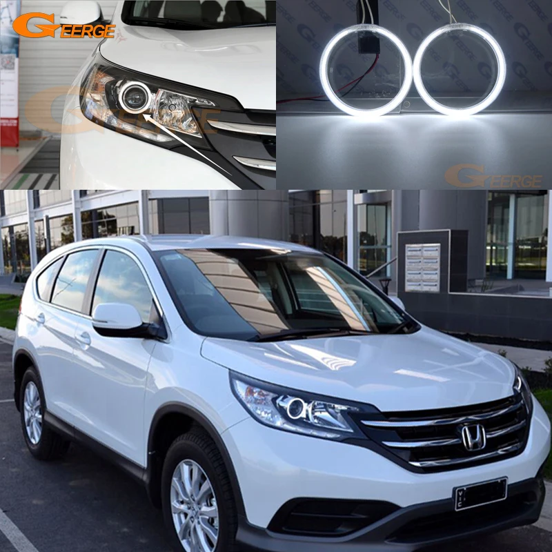 Kit de phares projecteurs pour Honda CR-V CRV IV 2012 2013 2014, excellents, ultra-lumineux, avec anneaux halo CCFL Angel Eyes
