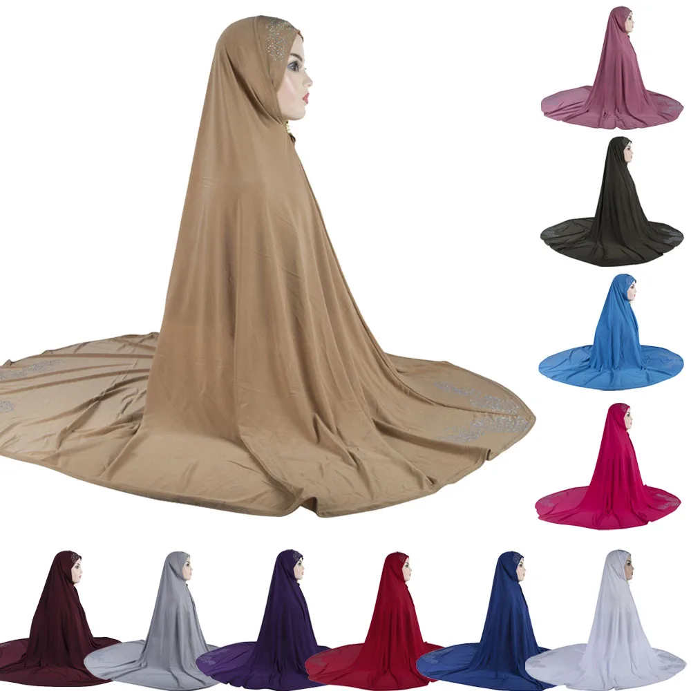 

Muslim Women Hijab Large Scarf Amira Khimar Overhead Niqab Eid Ramdan Prayer Clothing Abaya Arab Islamic Hijabs Head Wrap Shawls