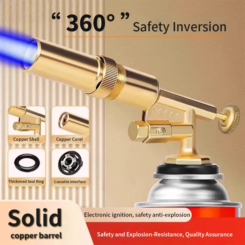 Portable Welding Gas Torch Flame Butane Burner Outdoor Camping BBQ Lighter Flamethrower Kitchen Supplies Welding Equipment