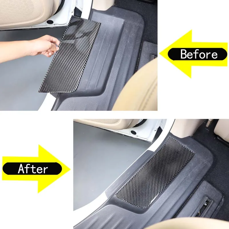 For 2013-2018 Nissan Pathfinder Soft Carbon Fiber Car Front Row Built-in Threshold Strip Sticker Car Interior Accessories 2Pcs