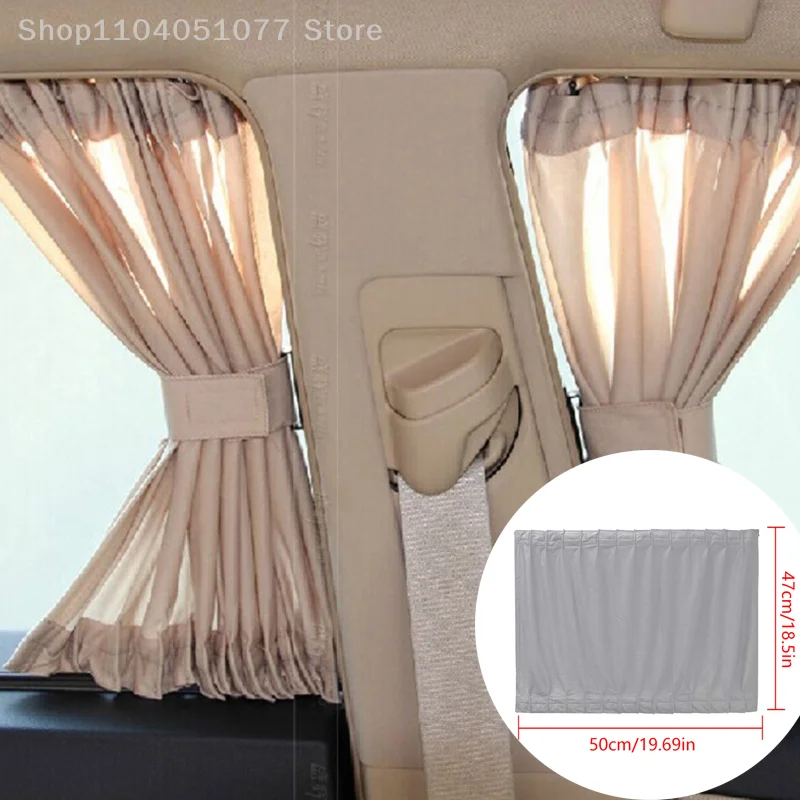 

2 шт., автомобильные солнцезащитные шторы с защитой от ультрафиолета, боковые оконные козырьки, сетчатый щит, 50x47 см