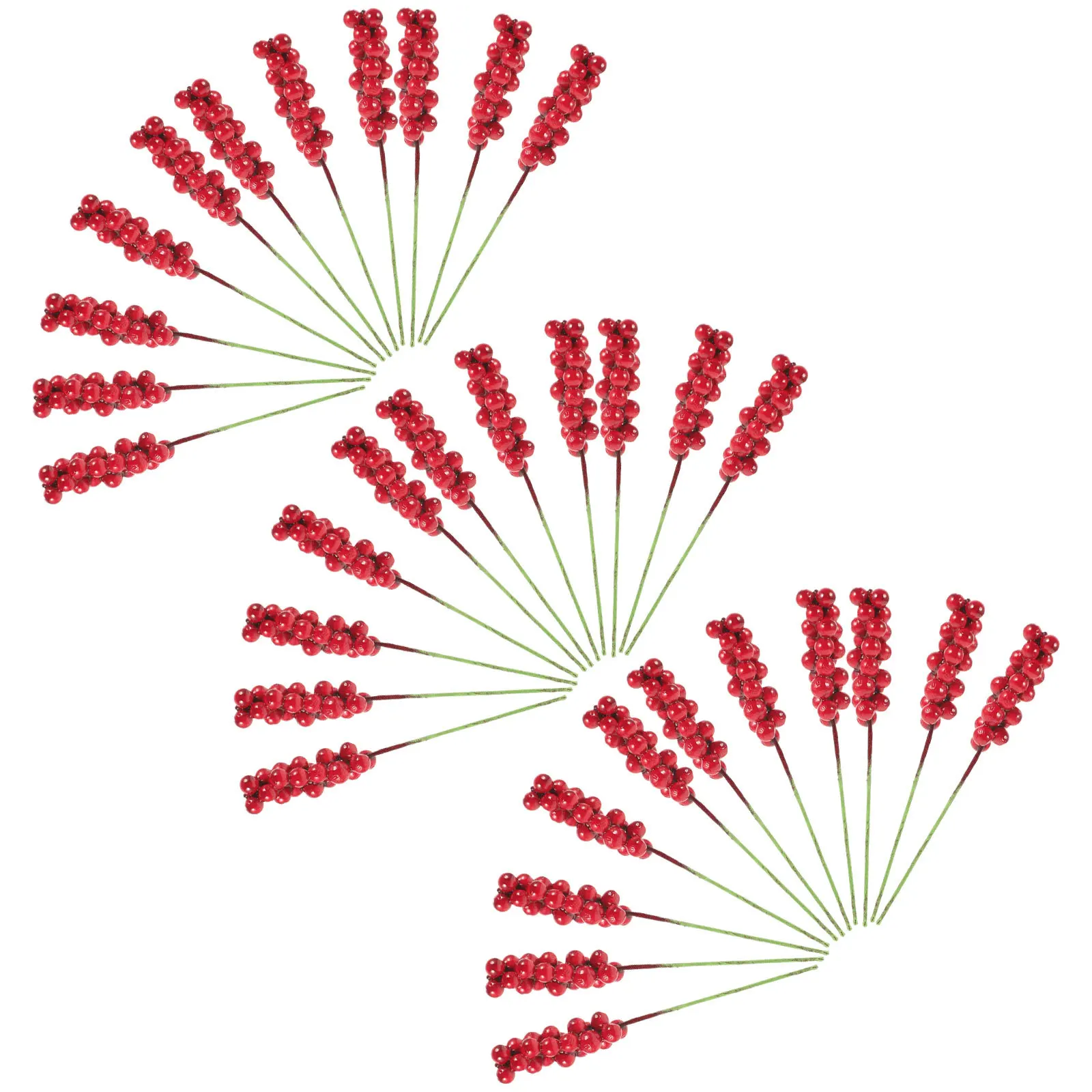 

50pcs Simulation Berries Branch Artificial Xmas Berry Stem For Christmas Decorations Diy Winter Holiday Party Decoration