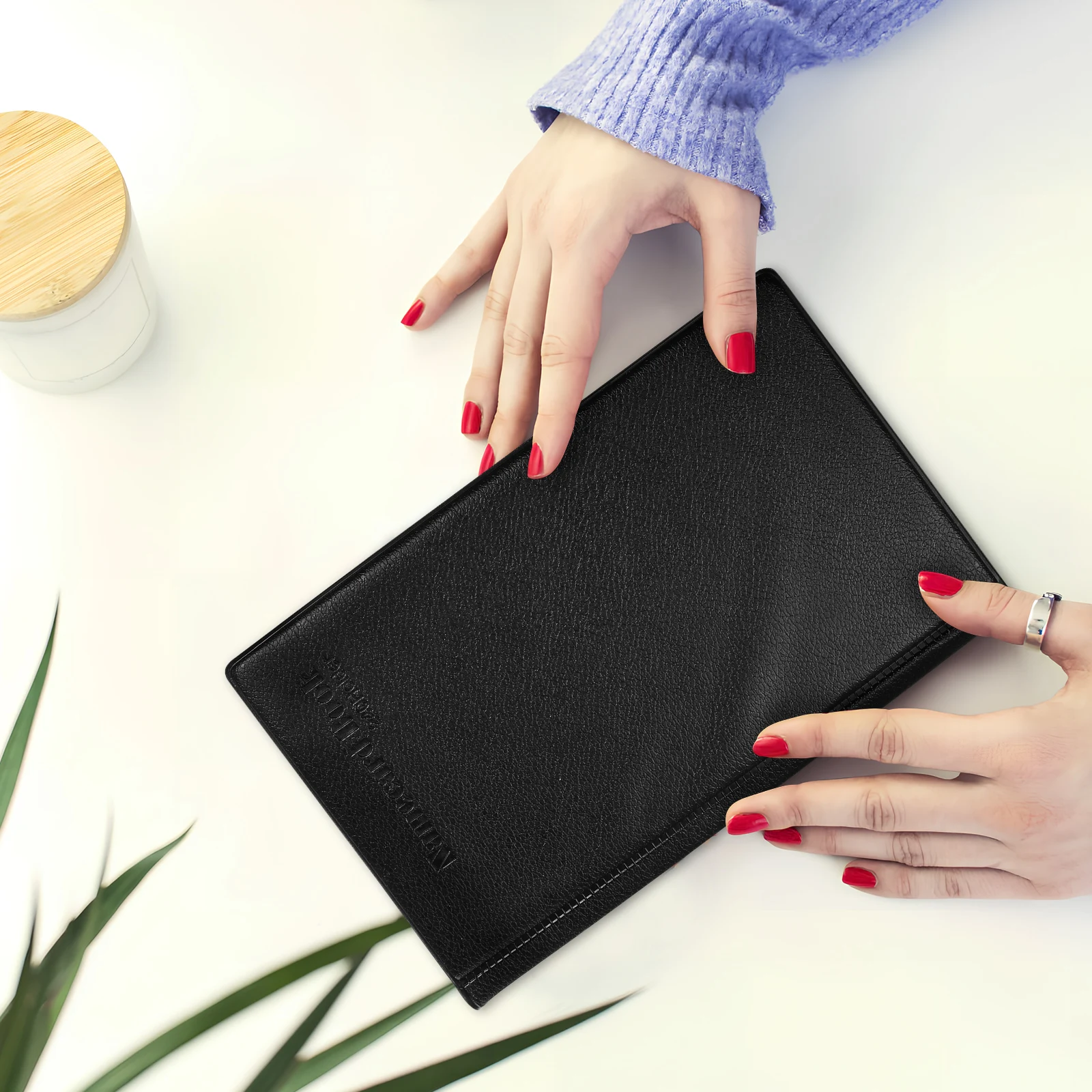 

Large Capacity Business Card Storage Book Organizer With Sleeves Professional Name Card Holder For Office Portable Compact