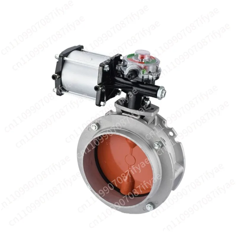 V2FS cement mixing plant butt-erfly valve aluminum alloy flange pneumatic powder du-st butt-erfly valve DN200 250 300