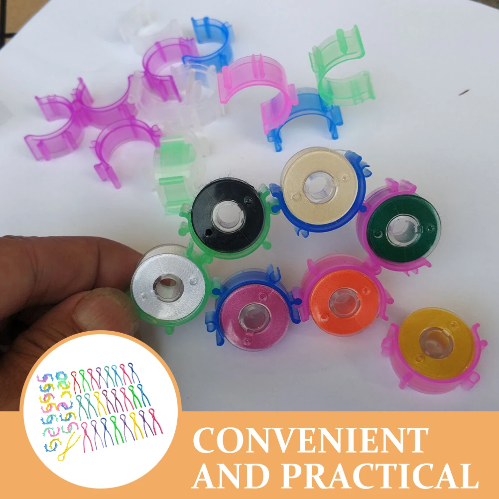 1 مجموعة حامل بكرة مشبك من البلاستيك أداة الخياطة اكسسوارات ماكينة خياطة بكرة مشبك ثابت الموضوع المنظم اللحف الإمدادات