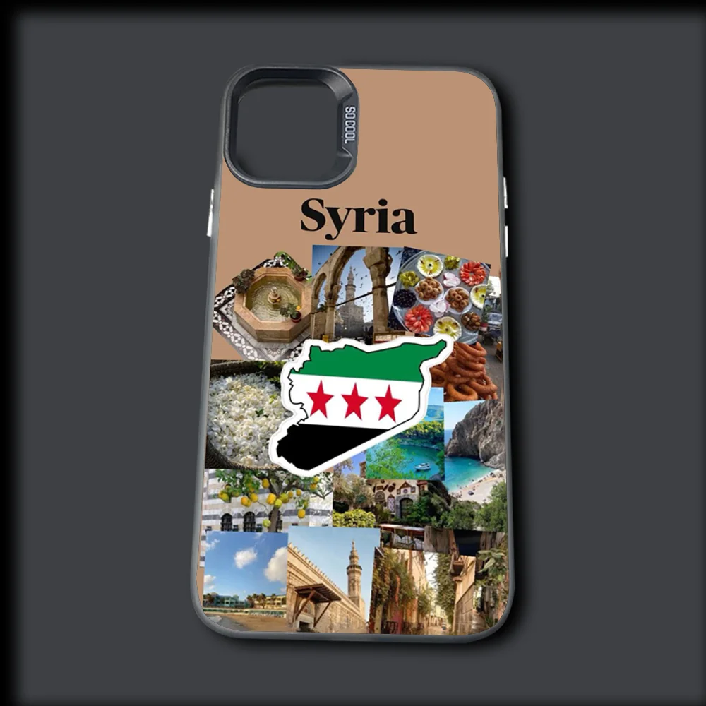 Syria S-Syrian Revolution Flag Phone Case For iPhone 16,15,14,13,12,11,Mini,Pro,MAX Gray Drop Matte Shockproof Soft Cover