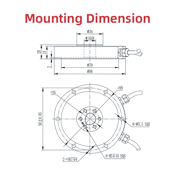 T550 Used in Industrial Testing Compression Torque Load Cell