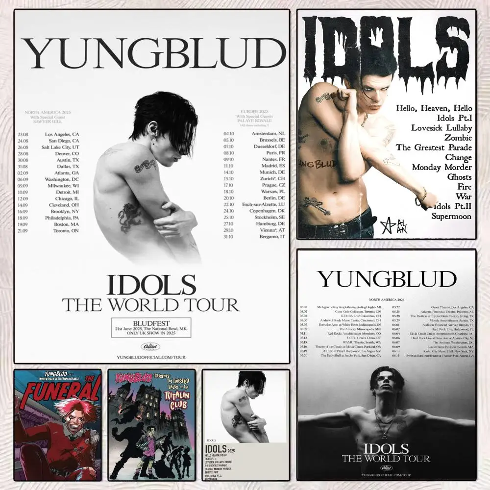 

Y-Yungblud Hot Rock Singer Poster HD Art Mural Wallart Poster Waterproof Vintage Print Decor for Home Decoration DIY Durable