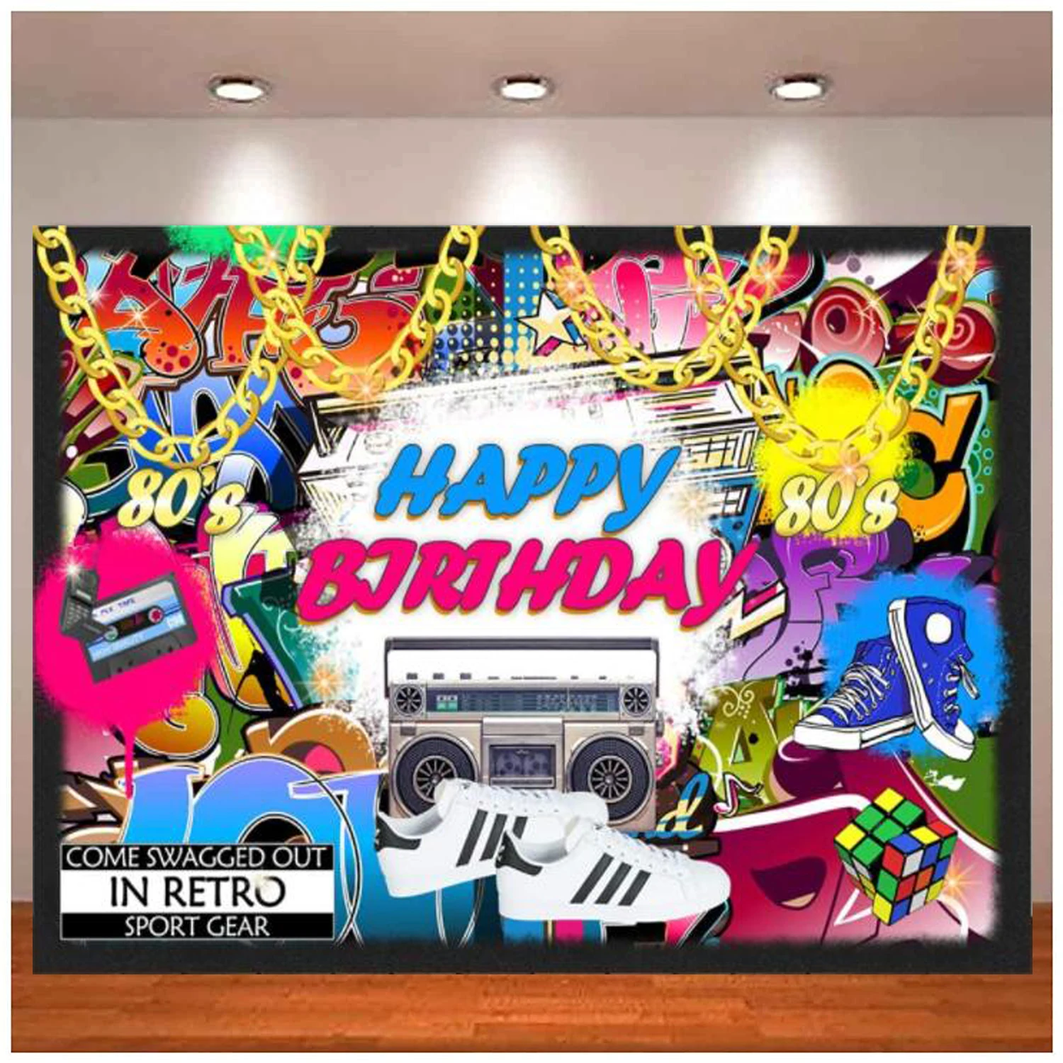 

Retro Hip Pop Happy Birthday Photography Backdrop Urban Graffiti 80s 90s Theme Party Background Kids Portrait Decorations Banner