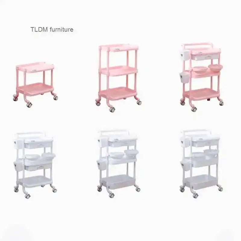 

Salon Tool Storage Special Trolley Beauty Trolley Nail Art Eyelash Hairdressing Trolley with Wheels Tattoo Barber Shop Mobile