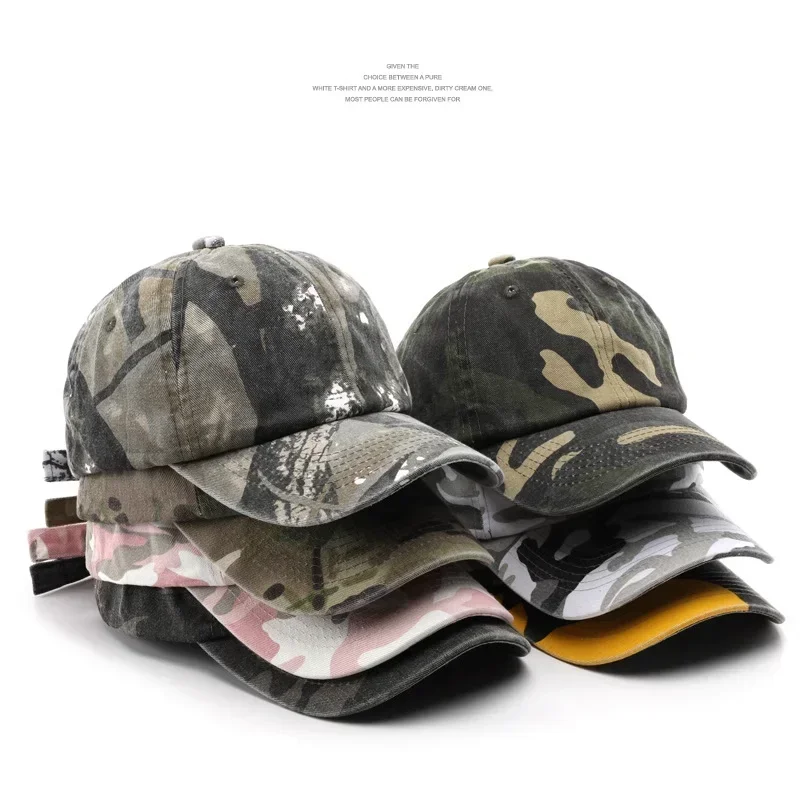 Gorra de béisbol de camuflaje superior suave de marca Street Tide de estilo japonés cara femenina gorra con visera pequeña salvaje