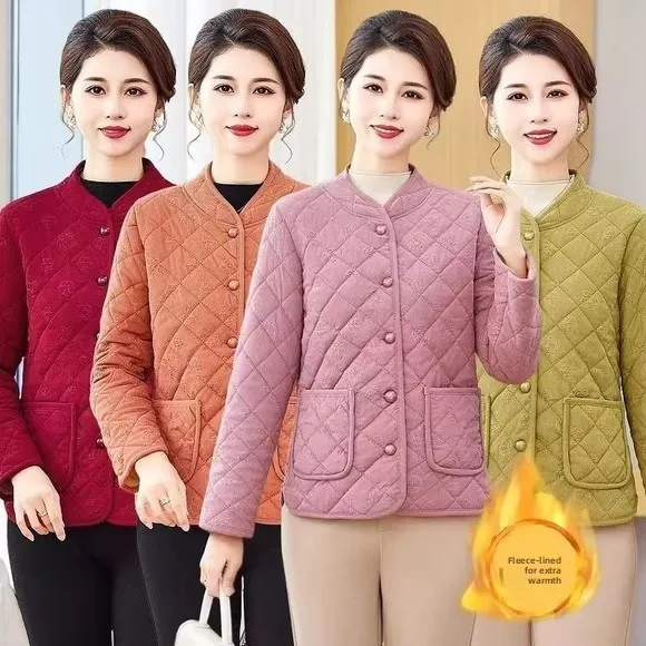 

Thiened Fce на подкладке, хлопковое вельветовое внутреннее жилет для мам среднего возраста, зимнее теплое пальто, женская модная хлопковая одежда