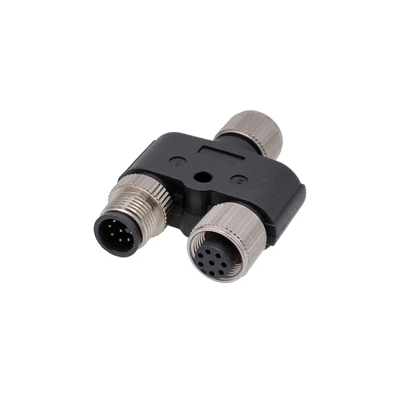 M12 Sensor Connector Waterproof Three-way Pipe Conversion Plug Male Female 4 5 8pin Y Shaped T Type A Code Connectors image 4