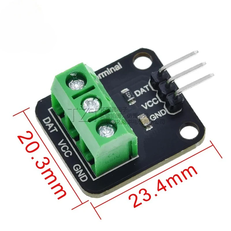 DS18B20 Waterproof Temperature Sensor Module Digital Thermometer Probe+terminal Adapter Module with Wire