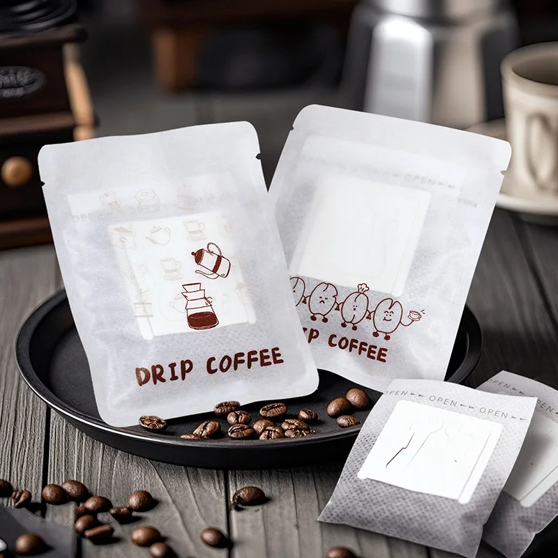 

100 шт., хлопковый бумажный пакет для упаковки кофе, пластиковые одноразовые фильтр-пакеты для кофе, подвесные капельные фильтры, аксессуары для кафе