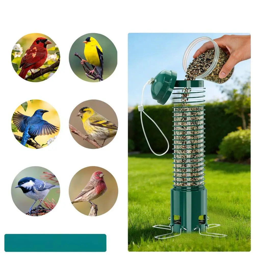 Outdoor Hanging Spiral Bird Feeder Garden Dispenser For Backyard Patio Balcony Wild Bird Feeding Station