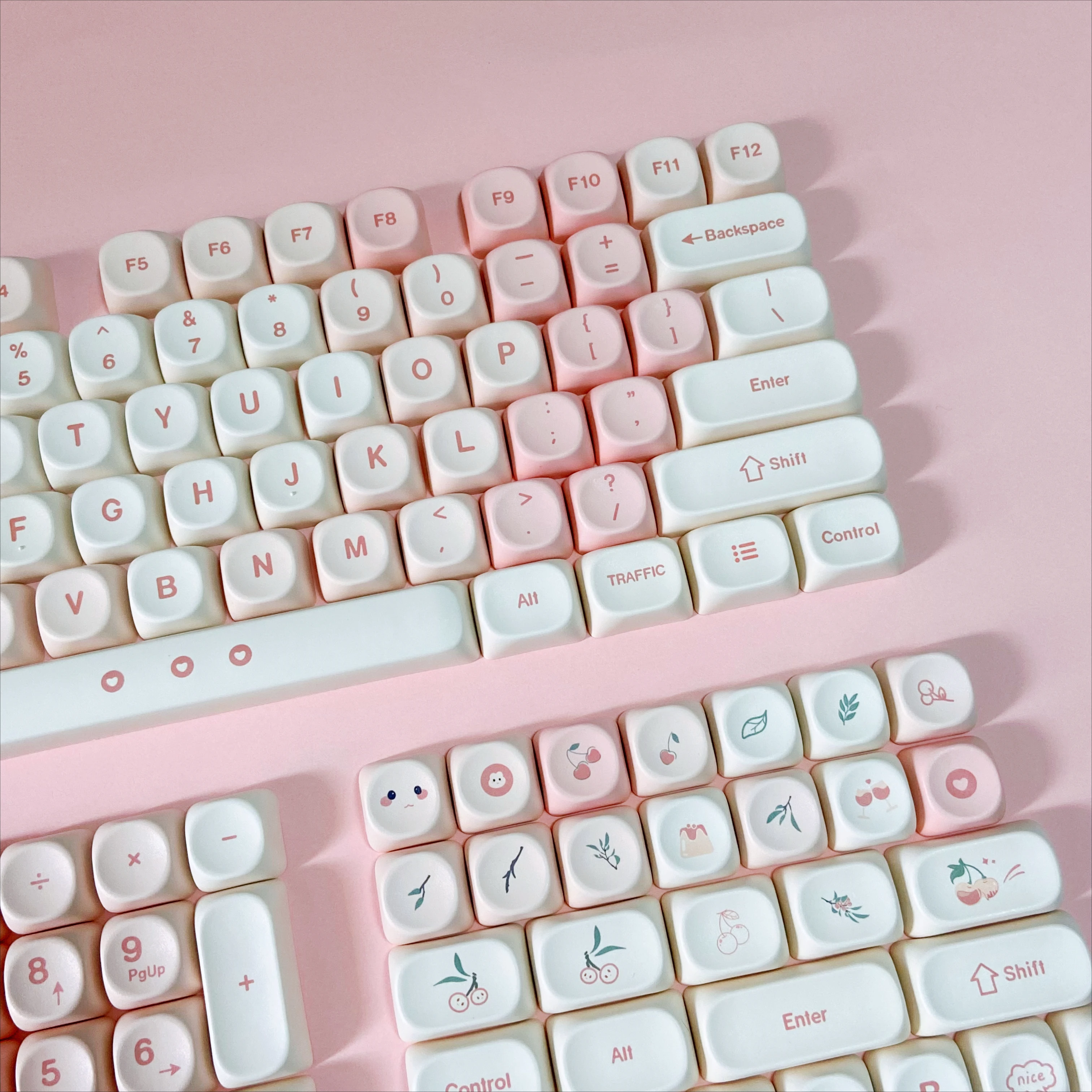 Pink Cherry Tastenkappen MOA-Profil PBT-Tastenkappen für mechanische Tastatur 60 70 80 90 100 Layout