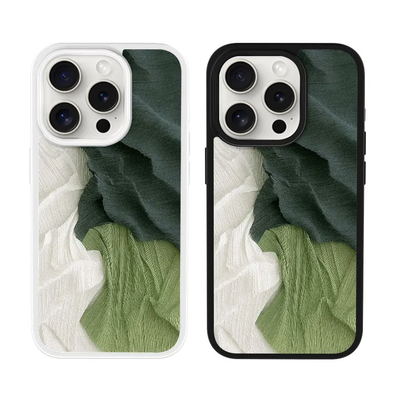 

Textured Fabric Phone Case for iPhone 16 15 14 13 12 11 Plus Pro Max Elegant Pastel Style Slim Protective Case