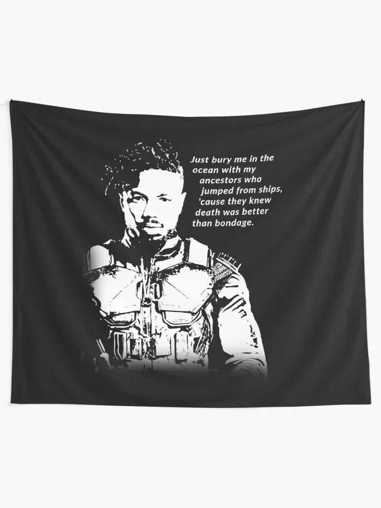 Erik Killmonger 'Bury Me' Memorable Famous Quote Tapestry Home Decorations Wall Deco Bedrooms Decorations Tapestry