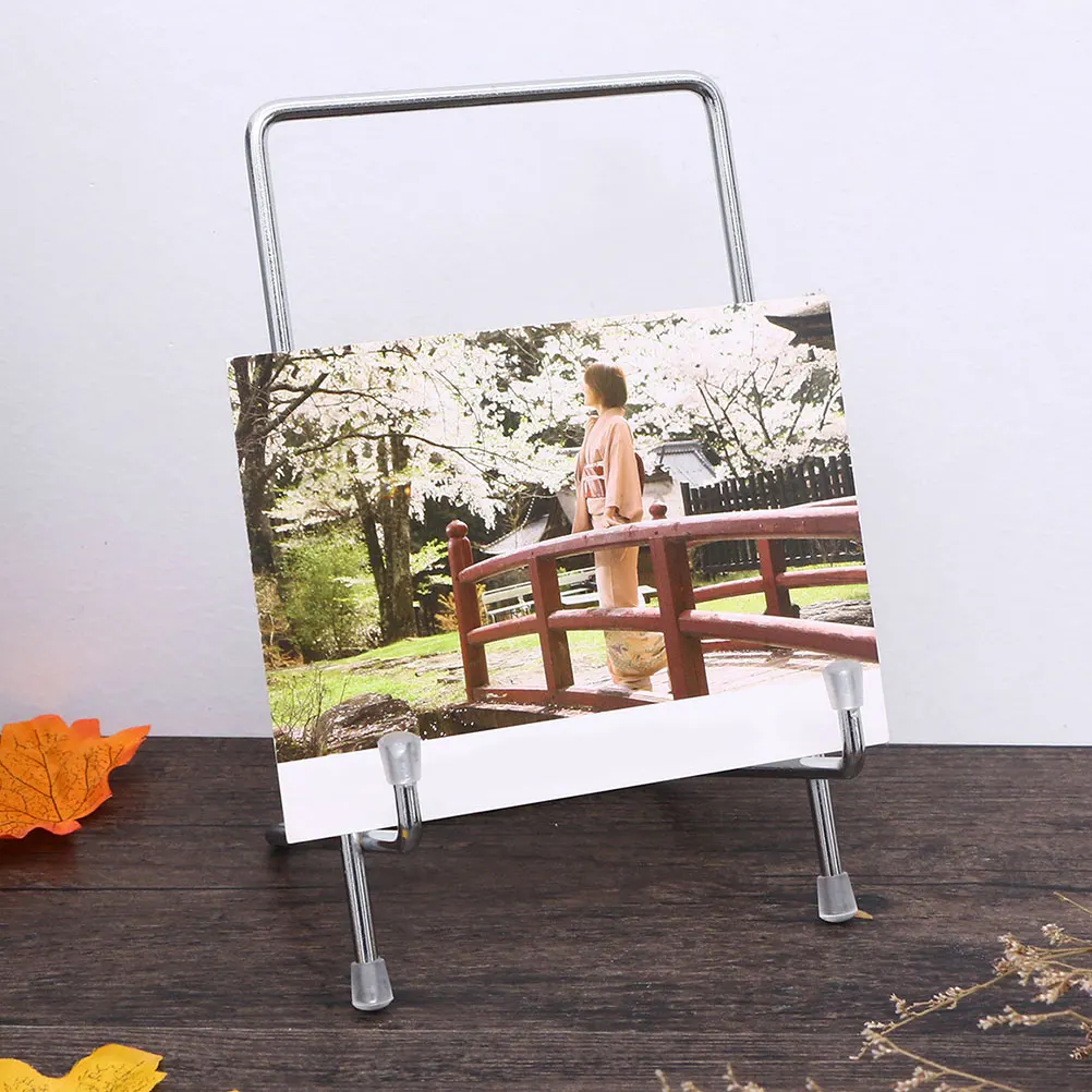 

2pcs Metal Display Stand Silver Frame Holder For Photos Artwork Easel Desktop Home Decor Iron Rack Premium Stand