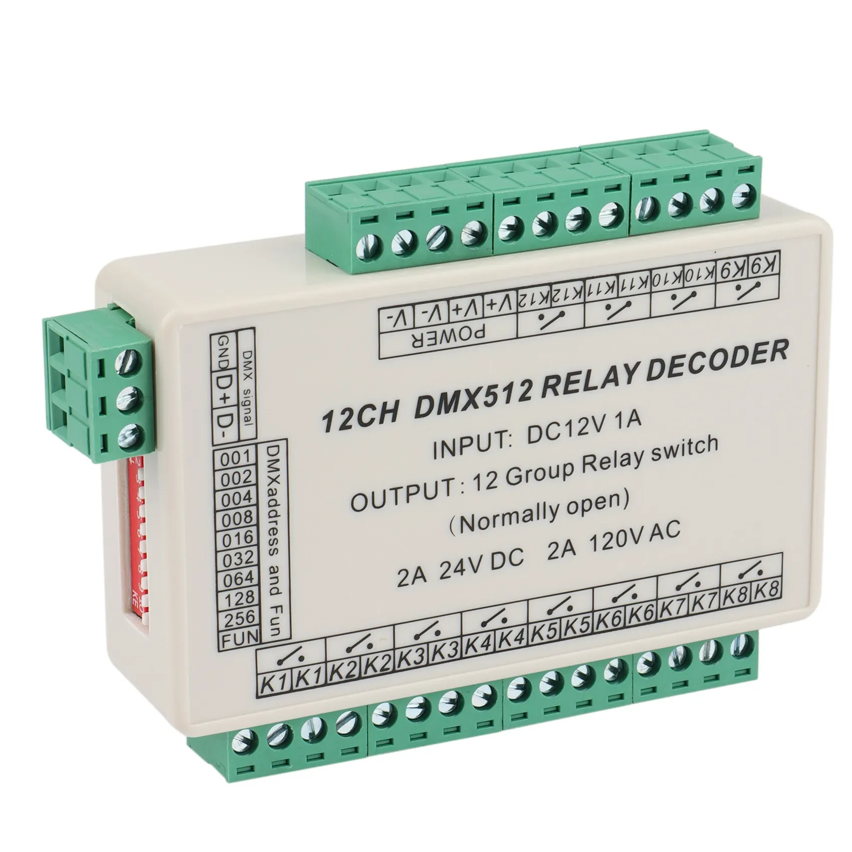 

【PUBLICITY】12-канальный релейный переключатель, контроллер сигнала DMX512, 12-канальный релейный выход, WS-DMX-RELAY-3CH