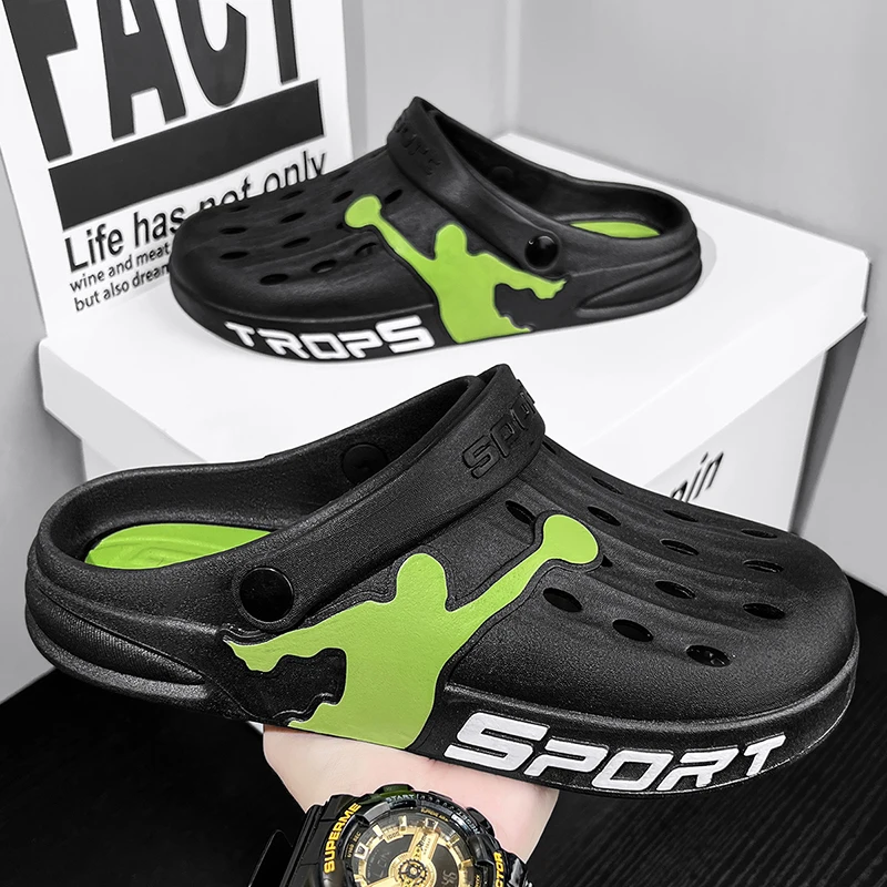 

Summer New Fashionable Korean Style Men's Sandals With Thick Sole Hollow Out Beach Slippers Cross-Border Large Size Breathable