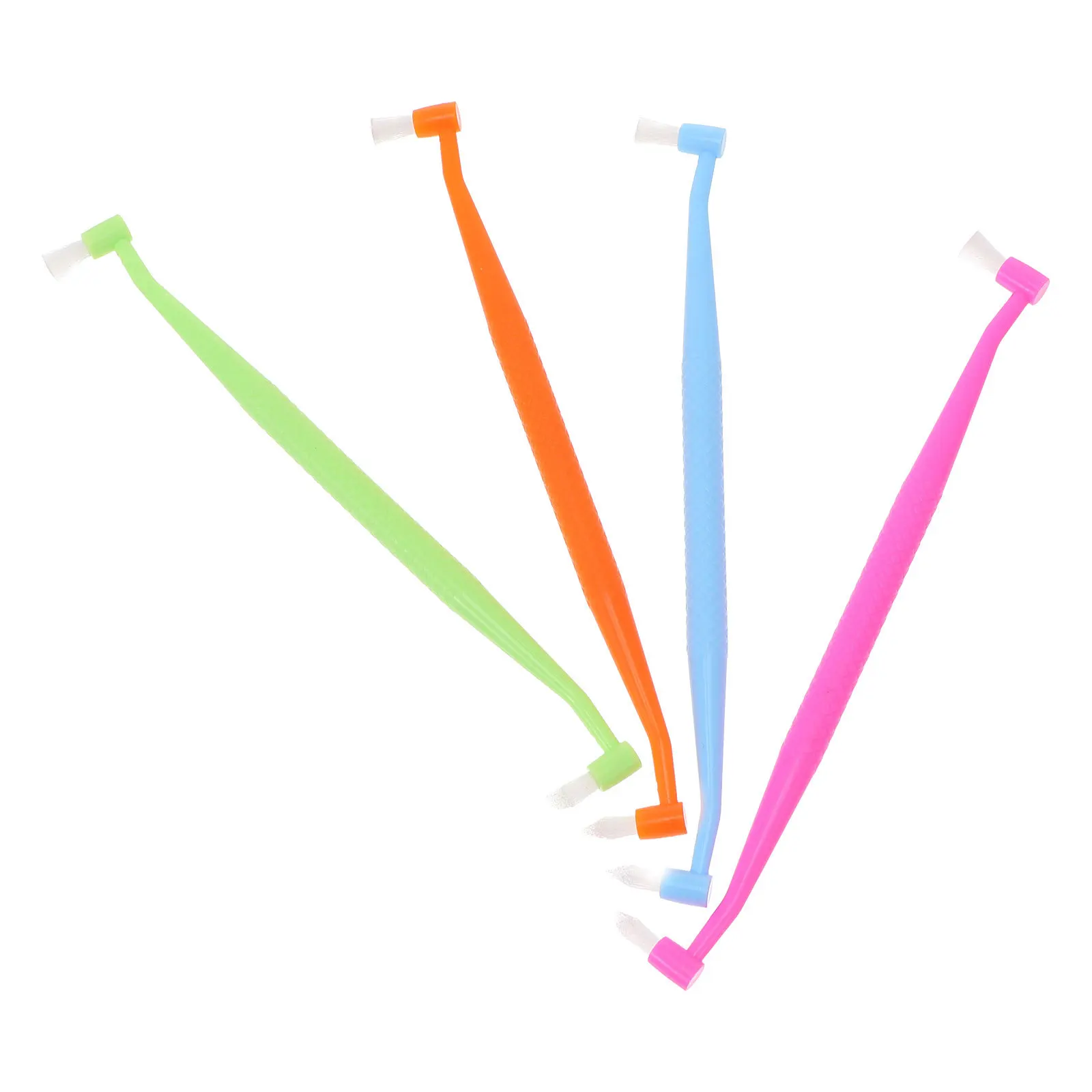 4Pcs Interdental Toothbrush Dual Head Small Bristle for Food Debris Removal Tapered Tuft Orthodontic Care Tooth Brush