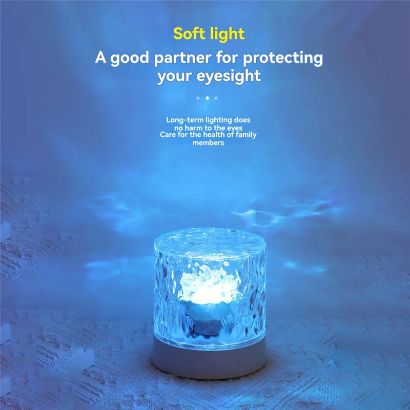 Abvj-projetor de projeção de ondulação de água led recarregável luz noturna com controle remoto lâmpada ambiente de quarto de 16 cores