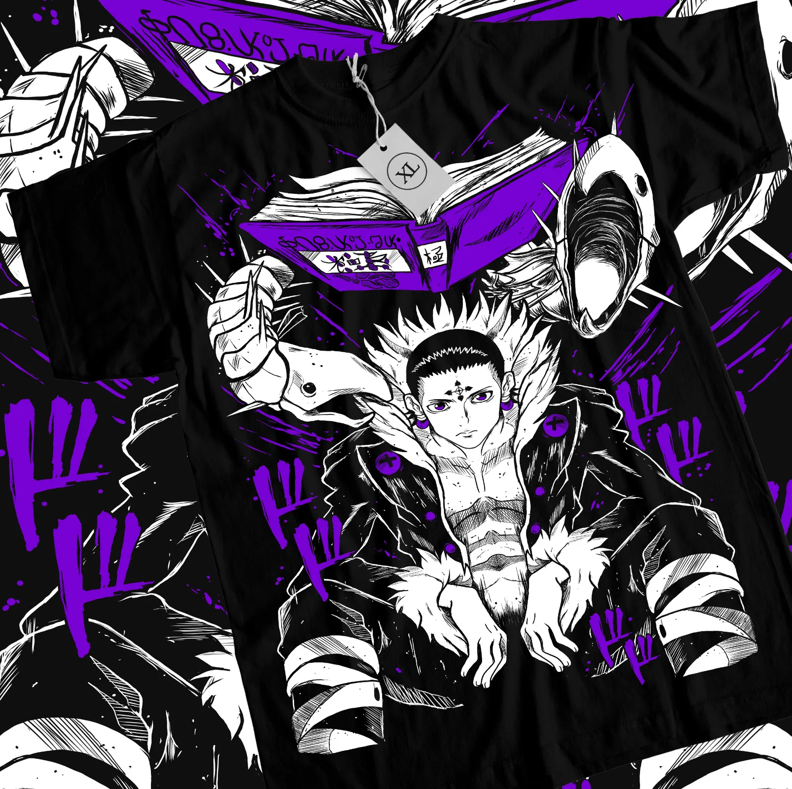 

Chrollo Book Hunter X Hunter T-Shirt Manga HXH Anime Graphic Tee All Size