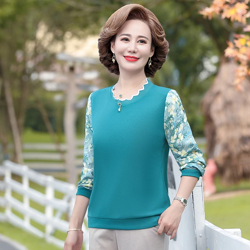 Spring Style Chiffon Blouses Shirts Lady Long Sleeve Female Pullover Autumn Casual O-Neck Patchwork Chiffon Blusas Tops