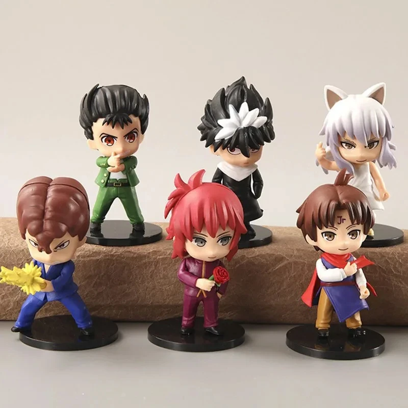شخصية أنيمي YuYu Hakusho PVC ، ظل Yuusuke Urameshi Kurama الزوال ، طراز Q-version لطيف ، ألعاب هدايا للأطفال ، 9-11 ، 6 لكل مجموعة