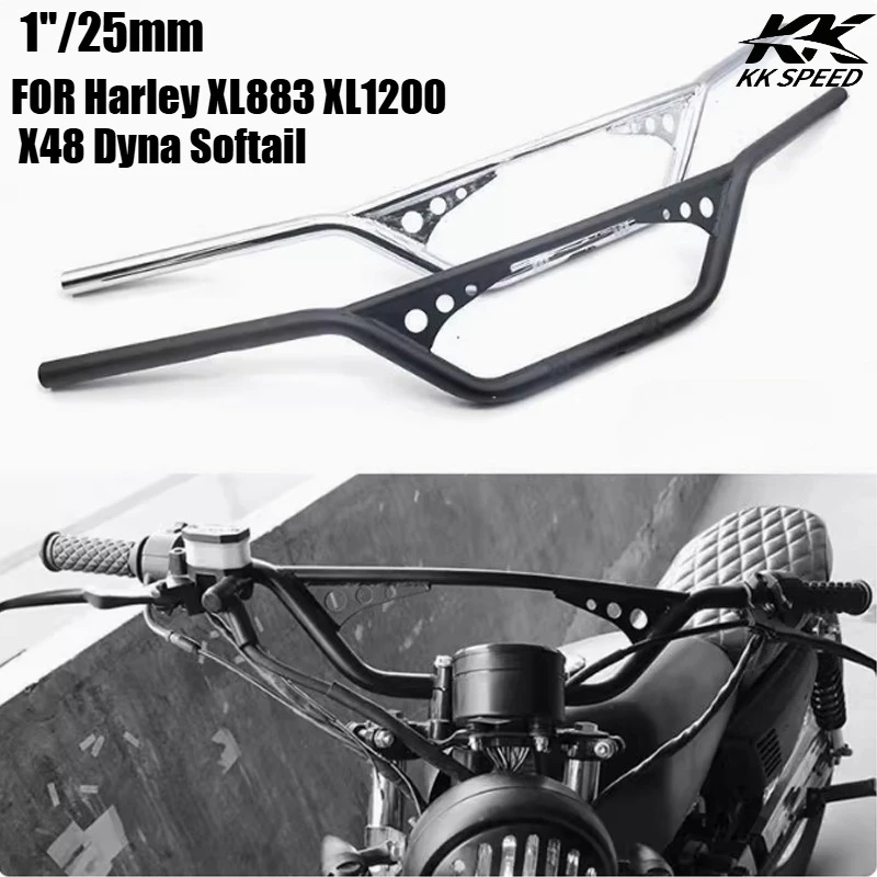 

Universal 1" 25mm Motorcycle Tracker Drag Handlebar Bars for Harley Honda Suzuki Kawasaki Triumph Scrambler Tracker Scooter