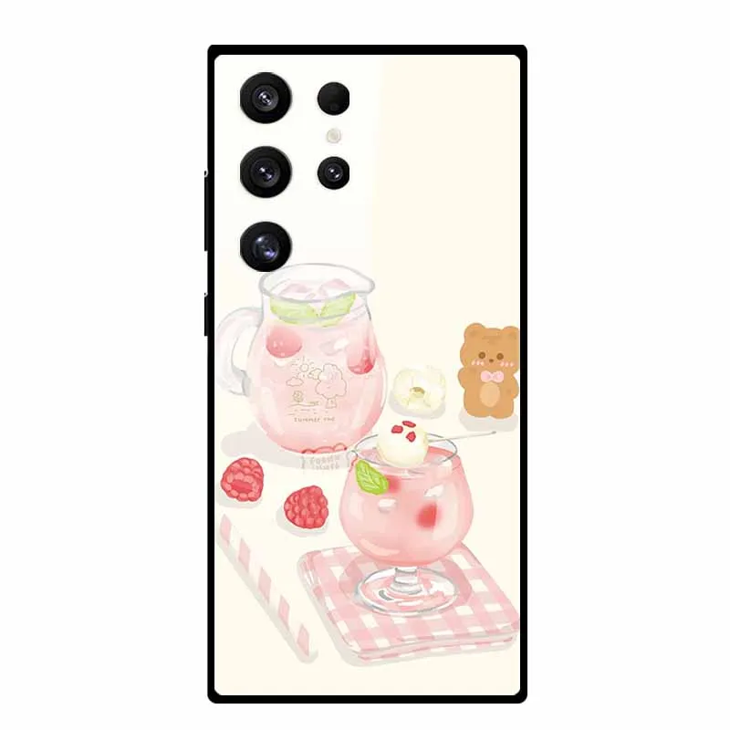 Terug Funda Voor Samsung Galaxy S24 S23 Ultra Hard Gehard Glas Case Kleurrijke Bumper Samsung Galaxy S24 + S23 + Cover S23 plus FE