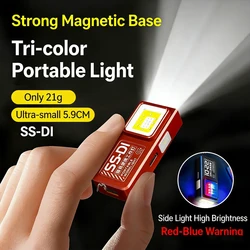 Mini COB LED Flashlight USB C Rechargeable Powerful Work Light with Clip Magnet Waterproof EDC Camping Walking Pocket Lamp