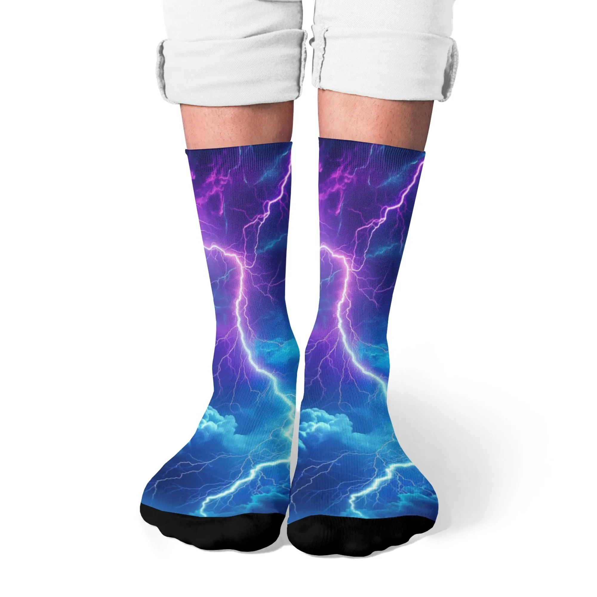 

Fantasy Sky Lightning Men's Socks Novelty Funny Compression Socks Breathable Non-slip Casual Fashion Hip-Hop Socks Unisex Gift