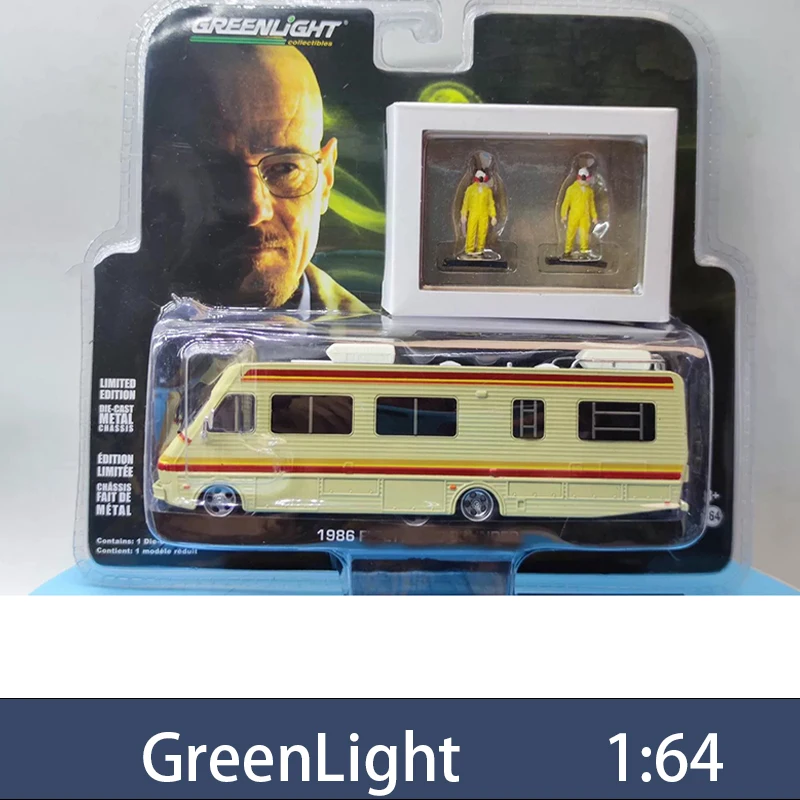 

GreenLight масштаб 1:64 1986, желтый автобус, универсал, модель автомобиля для взрослых, классическая коллекция, подарочный дисплей, модель автомобиля из сплава