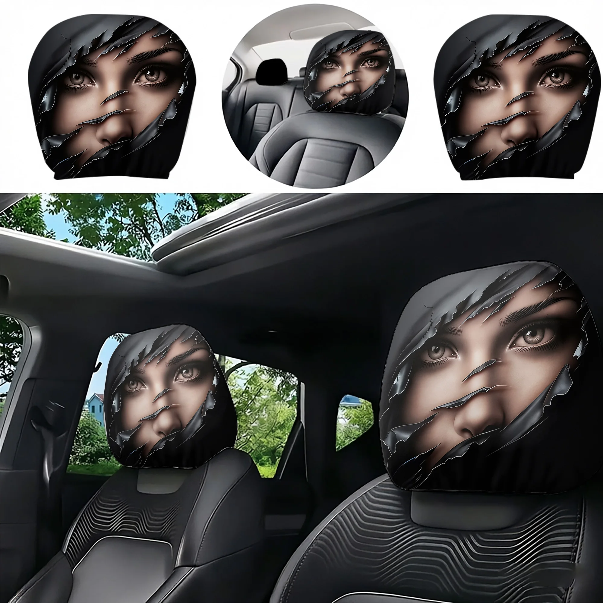 Interior Design Visualizer - 2 buah penutup sandaran kepala mobil