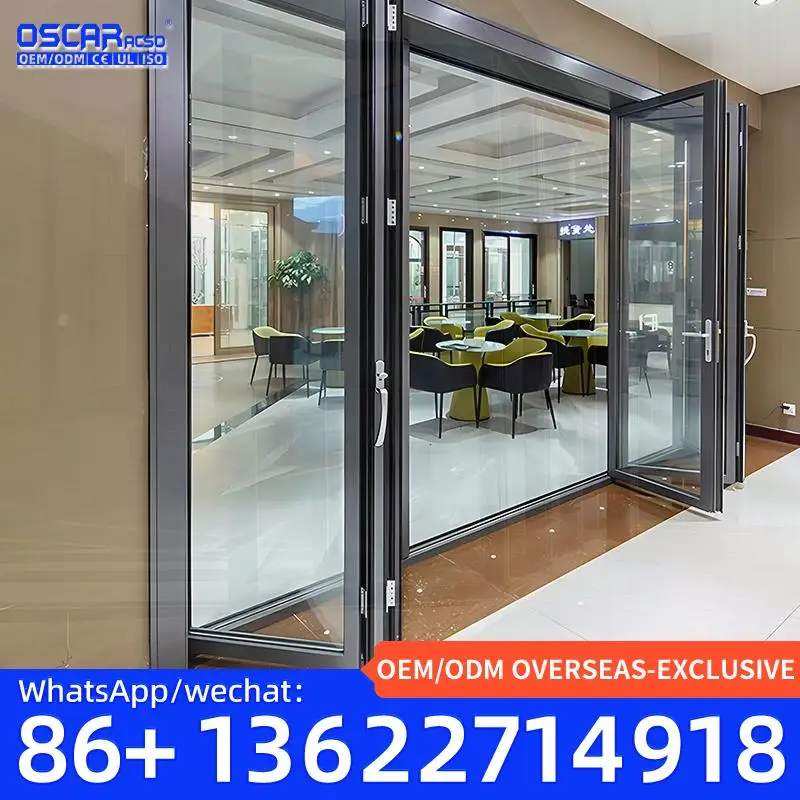 

Aluminium Glass Folding Bi fold Doors Home Customizable Patio Garden Balcony Usage