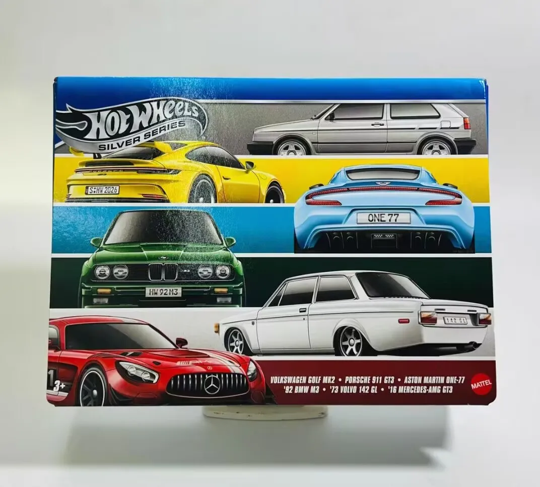 Hot Wheels Silver Serise JLB24 JLB25 6 Car Set Volkswagen Porsche Camaro Die Cast Model Toy Car Collection Boy Surprise Gift