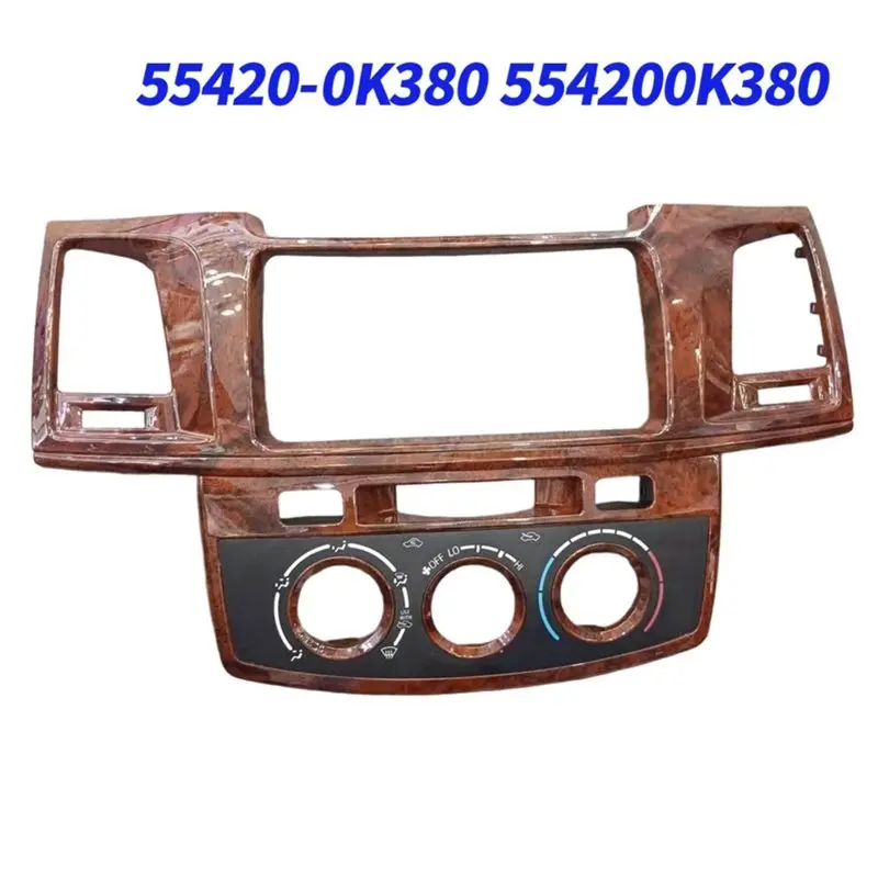 Center Air Conditioner Vent Faceplate Interior Trim For Toyota Hilux Vigo 2004-2015- Wood Color Dash AC Frame 55420-0K380