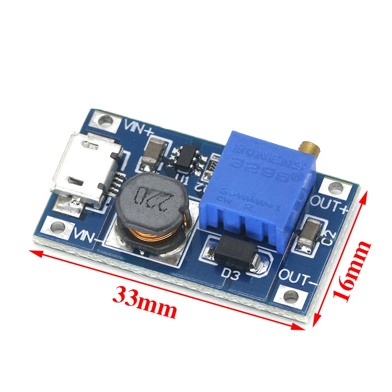 DC-DC Step Up Converter MT3608 Booster Power Supply Module Boost Step-up Board MAX Output 28V 2A 5PCS